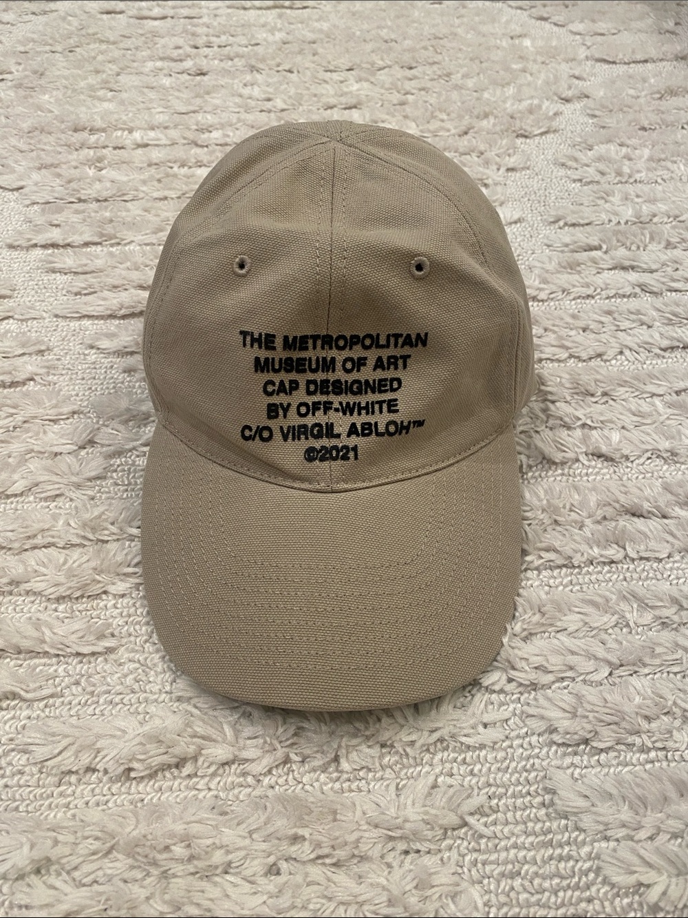 Virgil Abloh Off-White Tan Embroidered the MET Baseball Cap